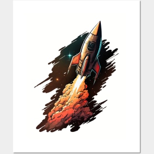 Retro Rocket Posters and Art